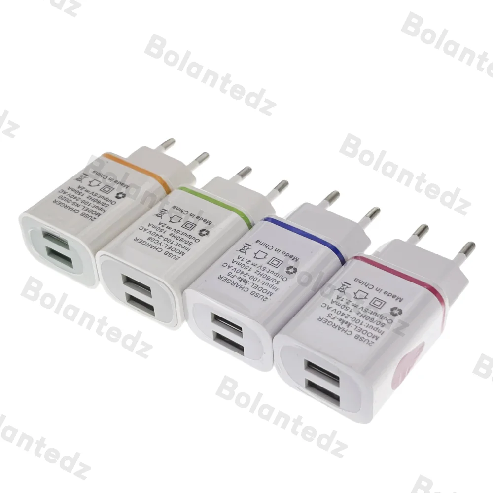 USB Wall Charger for Samsung Xiaomi Dual Port 2A Output Travel Plug Power Adapter Compatible for Phone