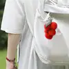 Cute Furry Grape Car Keychain Pendant High Quality Fluffty Plush Fruit Keychain Soft Purse Charm Keyring Bag Hanging ornaments 4
