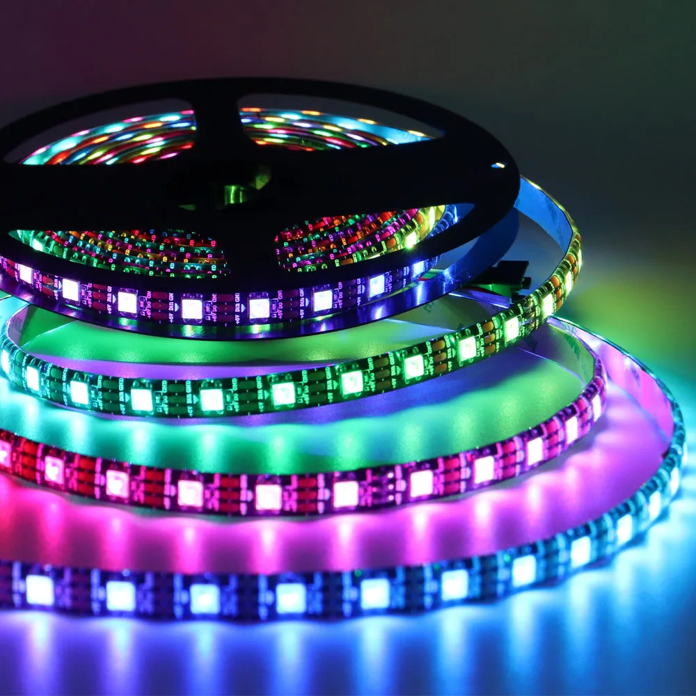 DC5V SK6812 RGBW(Similar WS2812B) 4 In 1 Led Strip 30/60/144 Leds/m Individual Addressable Led Light Black /White PCB IP30/65/67 5