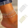 5Pcs/Set Ankle Bracelet Anklet Multi-layer Bead Chain Anklet Bracelets Simple Beach Set Ankle Foot Chain For Girls Jewelry 2023