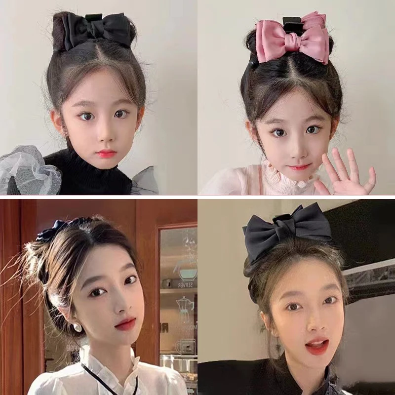 

Korean White Black Bow Hair Claw Headband Kawaii Mother Kids Hair Pin Clip Hair Bands Tie for Children Headwear Girl Accessories