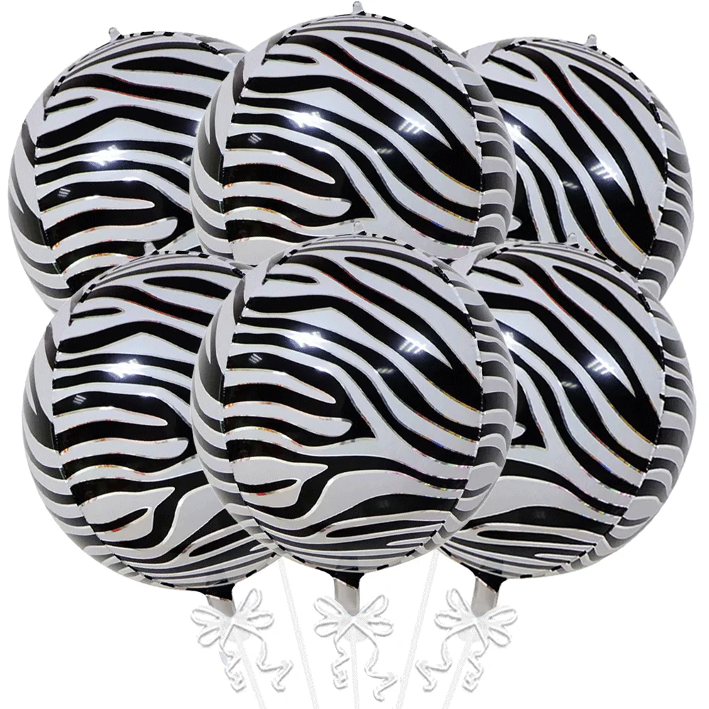 6 Stück 22 Zoll Luftballons mit Tiermotiv, Wald, Tiger, Giraffe, Zebra, Schlange, Krokodil, Gepardenmuster, Ballon, Safari, Geburtstagsparty-Zubehör – Detail 5