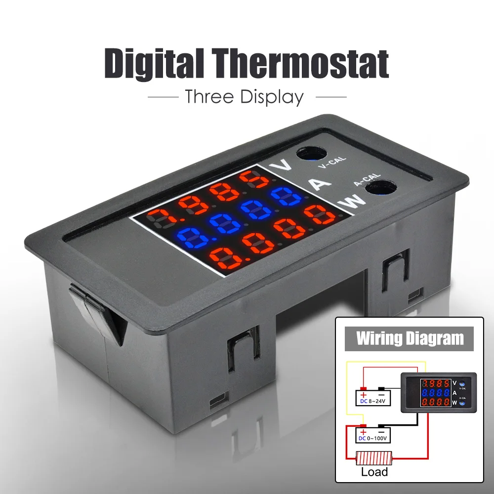 

Digital Voltmeter Ammeter Wattmeter Voltage Current Energy Meter Power Meter Voltage Detector Current Meter DC 0-100V 10A 1000W
