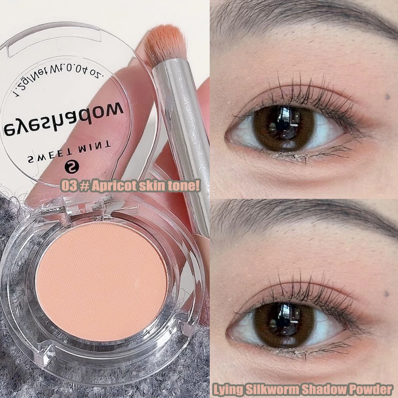 Natural Matte Expanding Undereye Single Eye Shadow Palette Apricot Nude Pressed Powder Protruding Lying Silkworm Daily Makeup eye shadow,eye shadow plate
