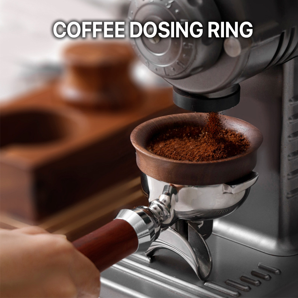 51/58mm Coffee Dosing Cup Walnut wood Espresso Dosing Funnel Brewing Bowl Portafilter Dosing Ring Coffee Accessories