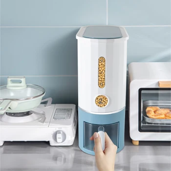 2Lbs Rice Dispenser Large Dry Food Dispenser with Cup  for Rice Beans Cereal Perfect for Kitchen Pantry Organization 1