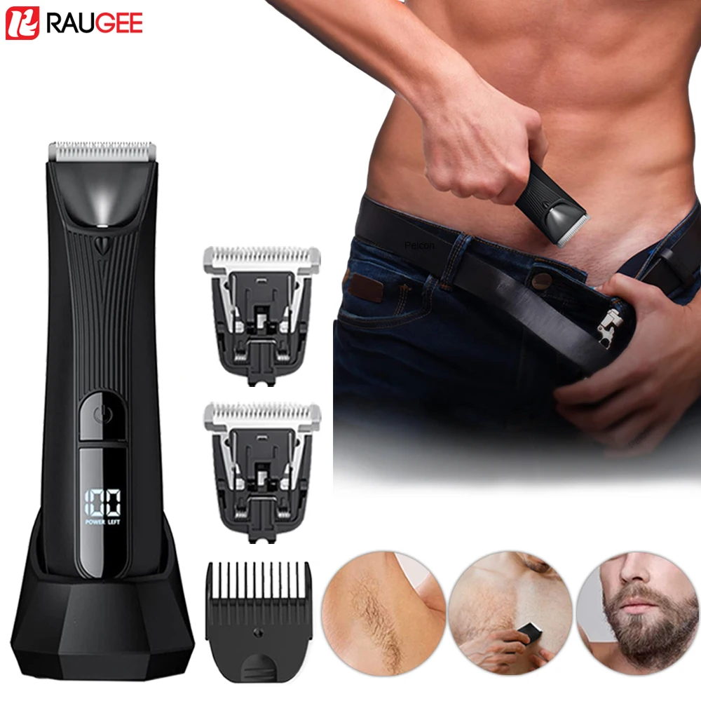 Body Hair Trimmer Epilator Painless Rechargeable Shaver For Men Sensitive Areas Bikini Armpit IPX7 Electric