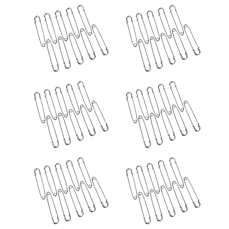 

60 шт., 4-дюймовые большие металлические безопасные булавки для хранения тяжелых тканей и материалов, холста, кожи