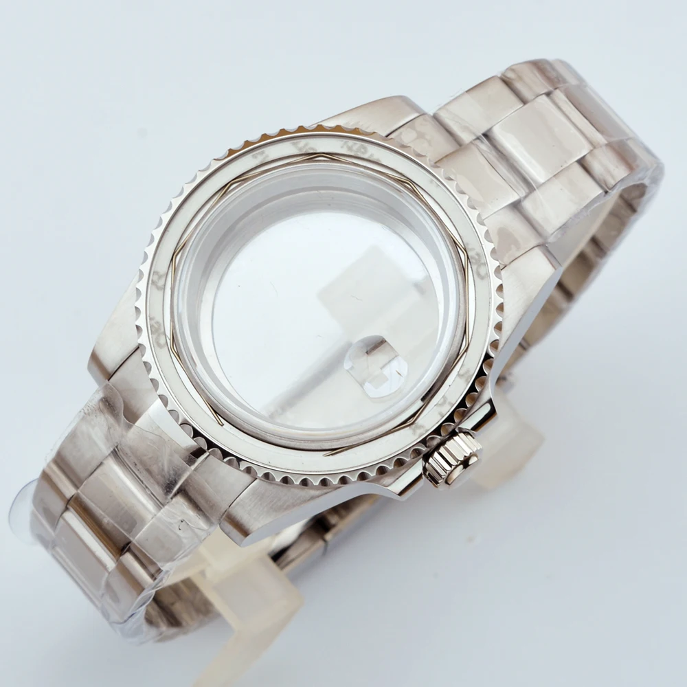 NEITON Sapphire Glass Watch Case with Presidential Strap - 40mm, 10 ATM Waterproof