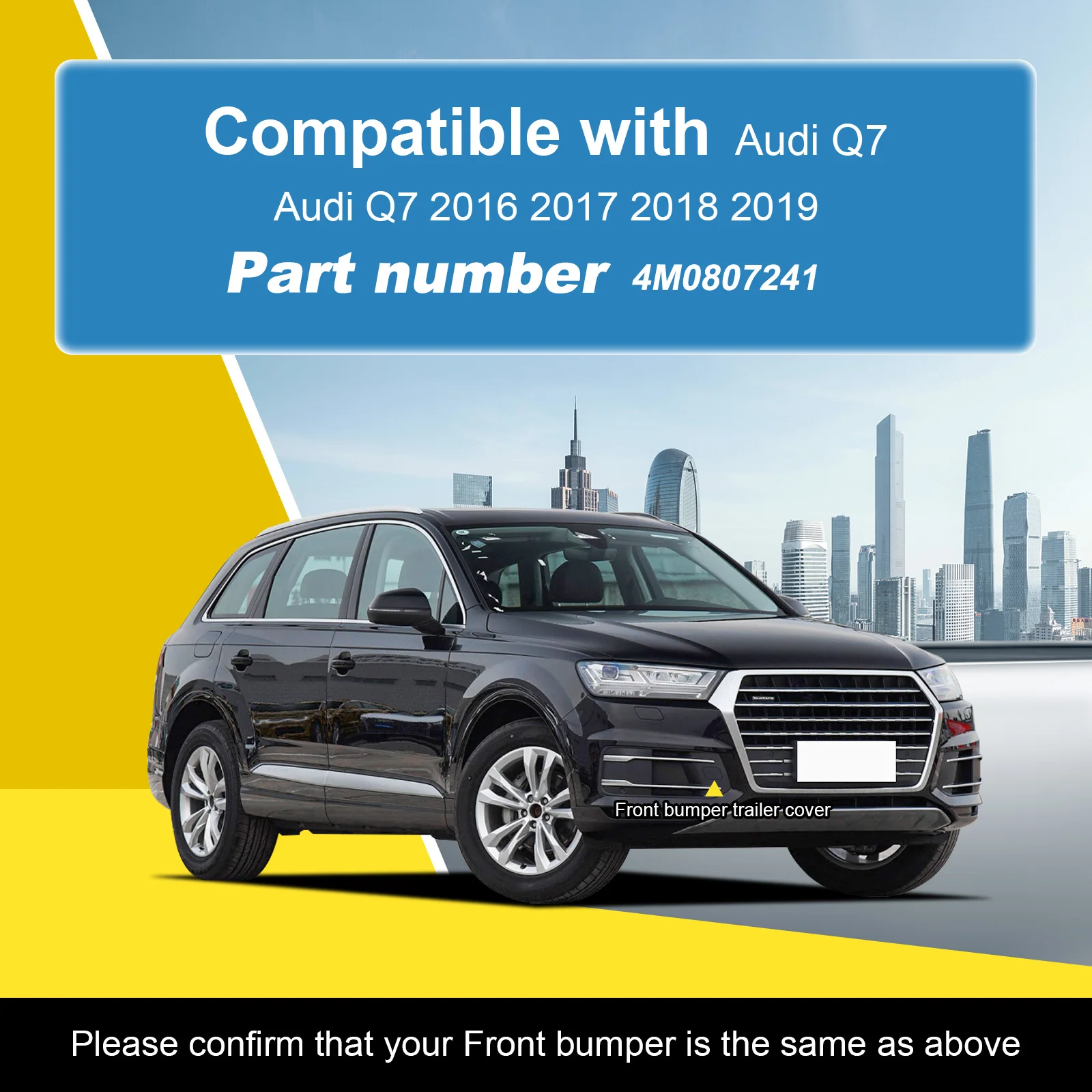 Front Bumper Tow Hook Cover Cap For Audi Q7 4M0807241 Tow Hook Cap Towing Eye Car Accessory front bumper cover,car rear bumper hook cover