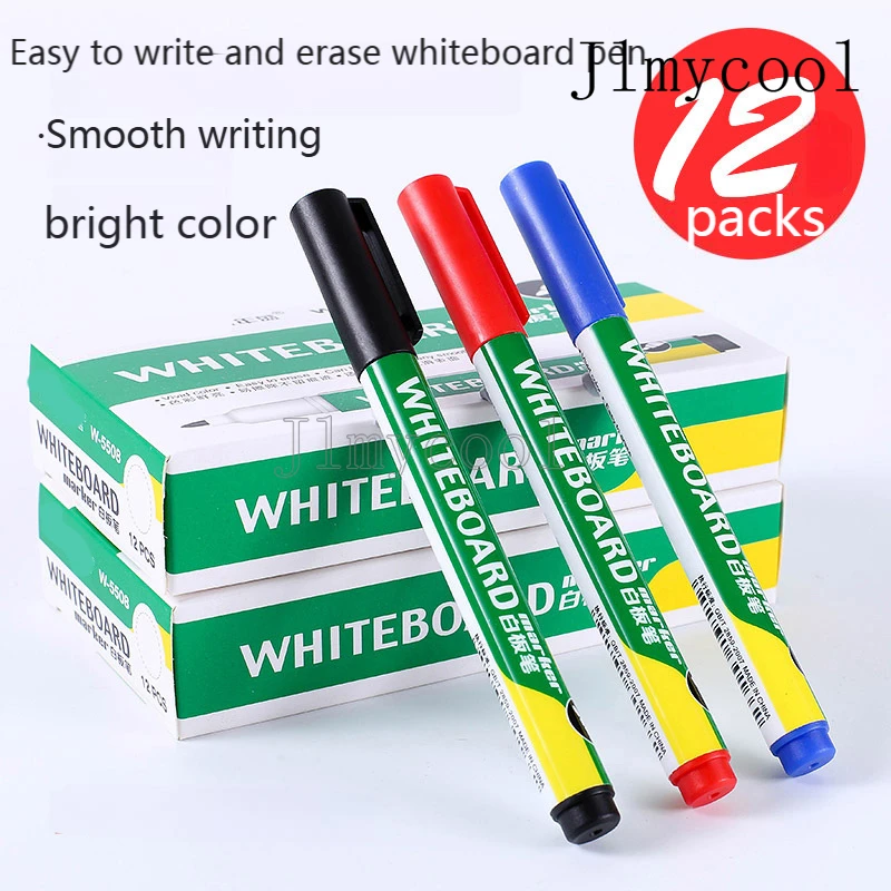 12pcs 작은 화이트 보드 쉽게 닦을 수있는 환경 친화적 인 초 미세 펜 어린이 그림 교육 미니 화이트 보드 펜