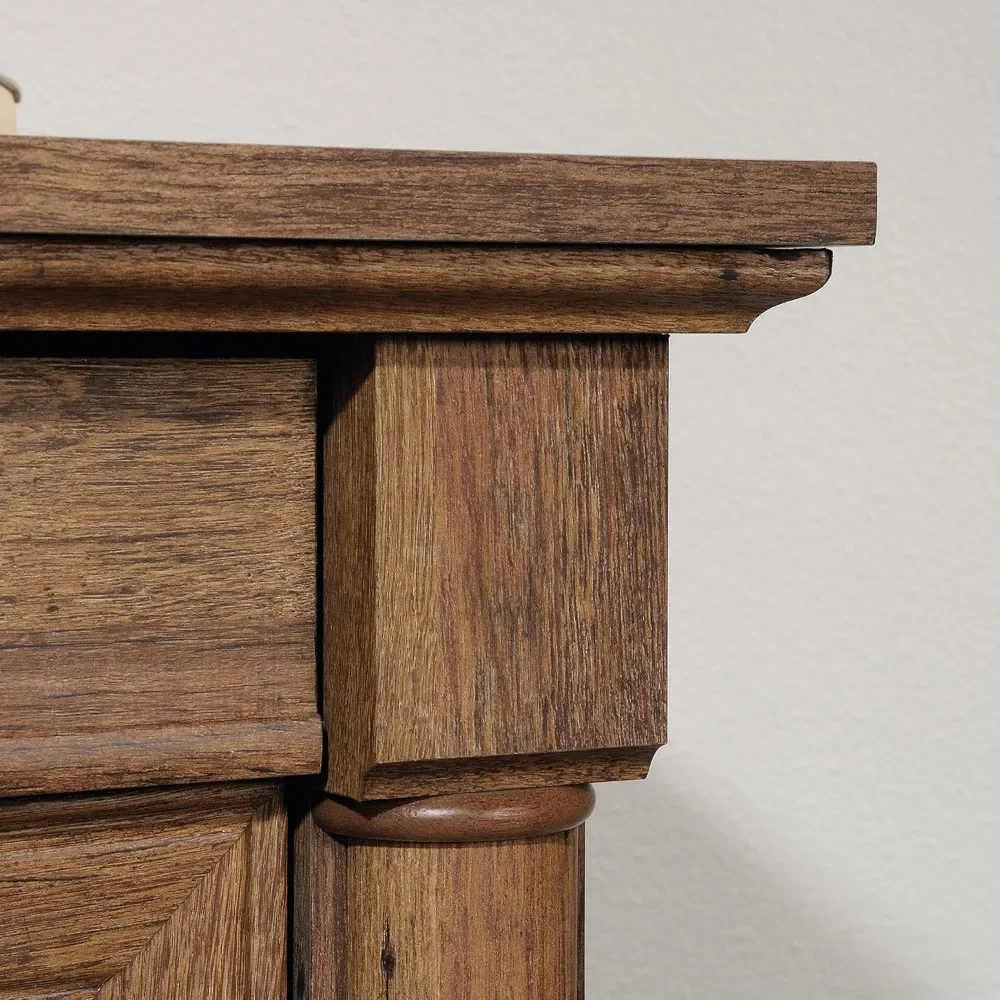 L-Shaped Desk, Vintage Oak finish Office Furniture Sets 4