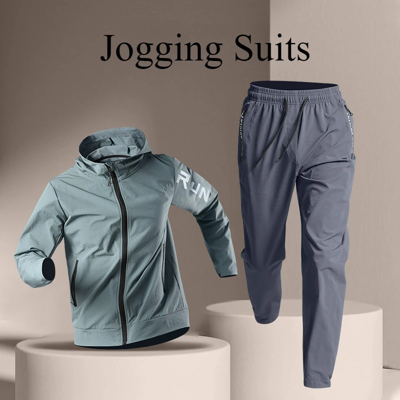 Quick Dry Running Fitness Set Quick-Dry Loose Fit Outdoor Training Jacket Morning Runs Spring Men's Sportswear Workout Clothing