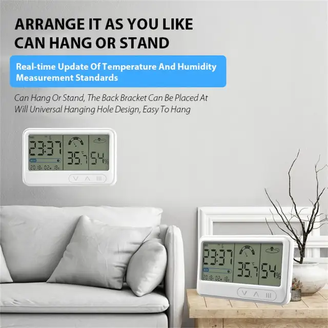 Lcd Digitális Hőmérő Higriller Beltéri Otthoni Hőmérséklet Páratartalom Érzékelő Mérőeszközök Kiegészítők Szerszámok - Image 3