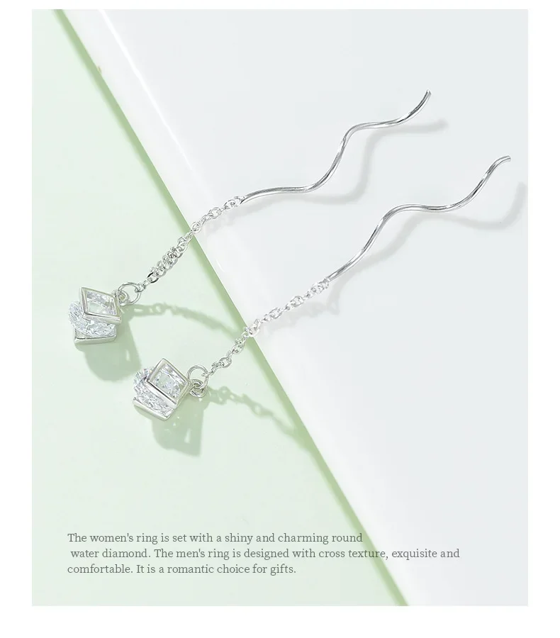 

Y2K S925 Sterling Silver 2024 New Tassel CRYSTAL DIAMOND Women Earring Fashionable Earing Elegant Light Luxury Girl Jewelry Gift