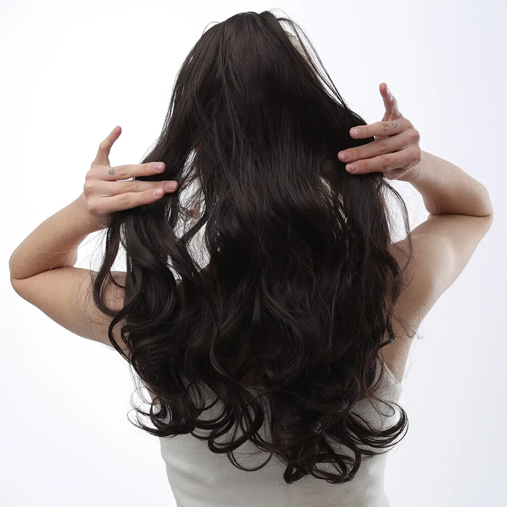 Sa57b007c9ccf4600a9161033d4d7d19bl 24inch Synthetic Multicolor Horsetail Extensions Very Long And Fluffy Wavy Heat Resistant For Women Curling Pieces Mallzona