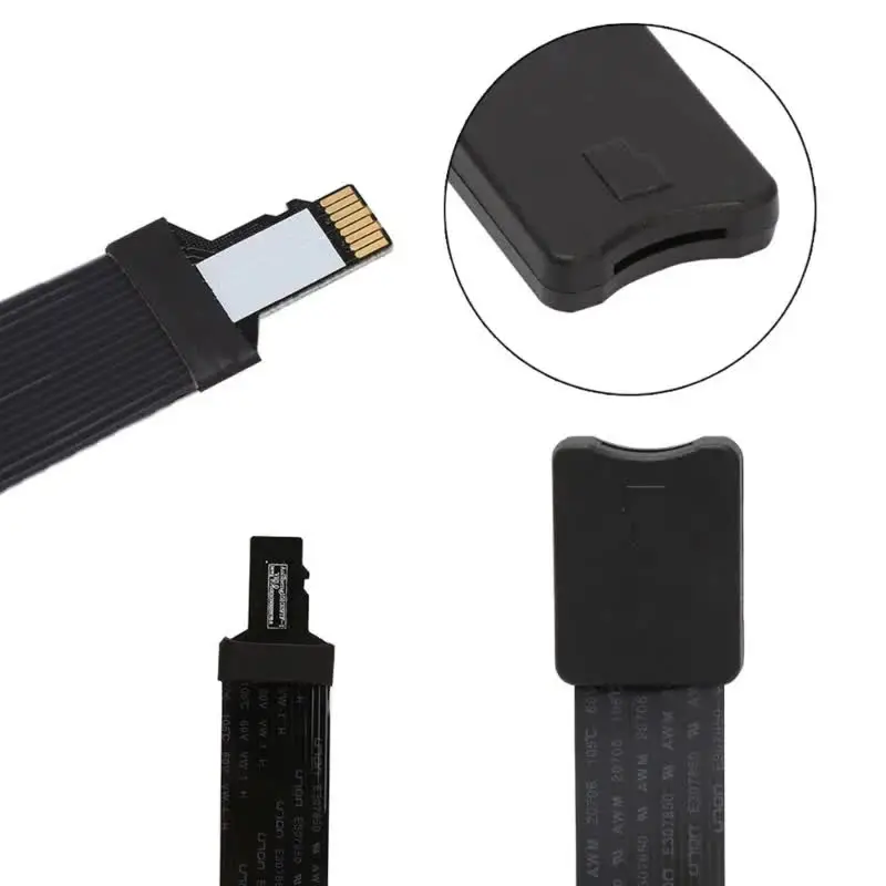 10cm Micro SD Card Extension Cable - FPC Flexible Adapter With Self-Ejecting Holder