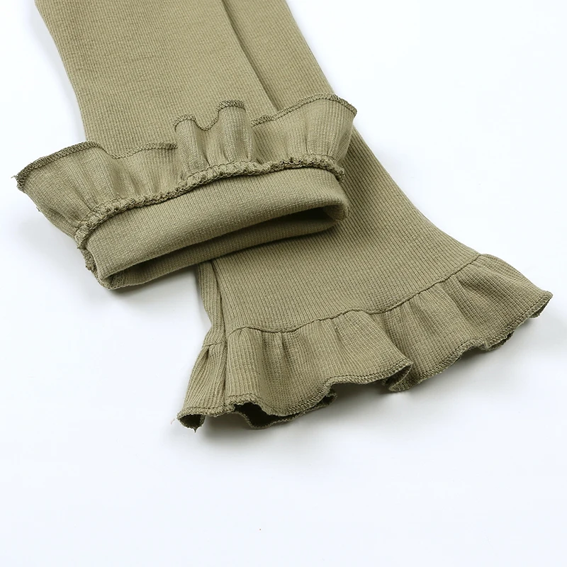1-8y Mädchen feste Elastizität Hose Kinder Sommer fit Leggins Flares Hosen Kinder lässig tragen ausgestellte lange Hose für den Außenbereich – Detail 6