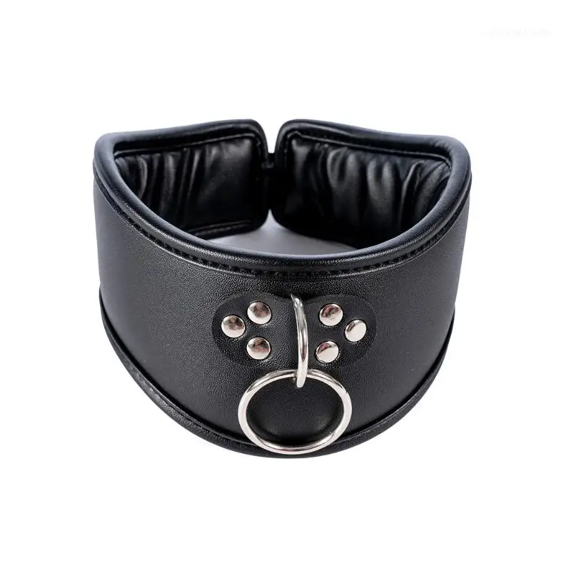 Verstelbare dames heren coole dubbele leren choker ketting fetish kraag ketting nieuw_voghion.com