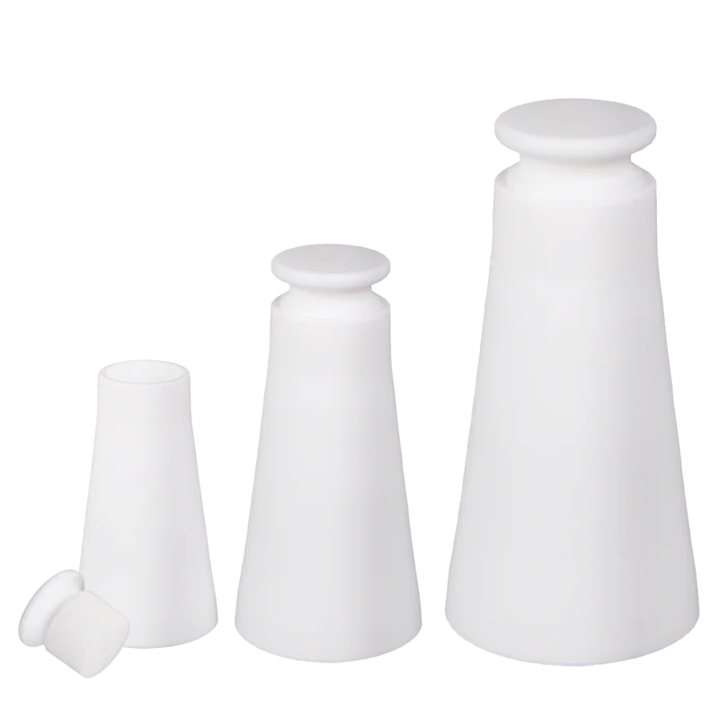 PTFE Triangular Flask 50ml 100ml 250ml 500ml F4 conical Flask PTFE Triangular With Stopper