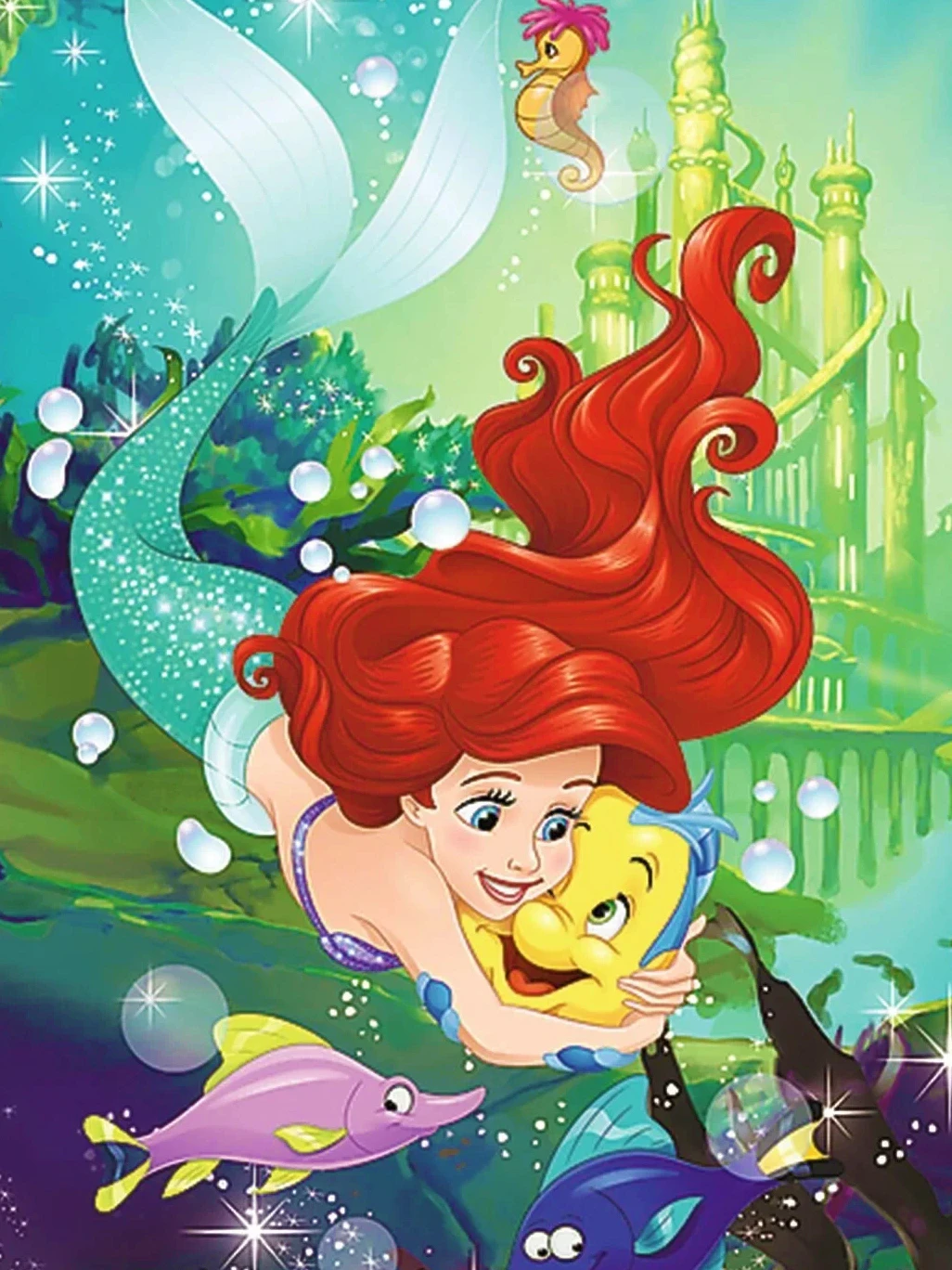 Disney diamant broderie Ariel princesse mosaïque la petite sirène peinture  pleine ronde dessin animé photo décor pour la maison - AliExpress, image size:1026x1368