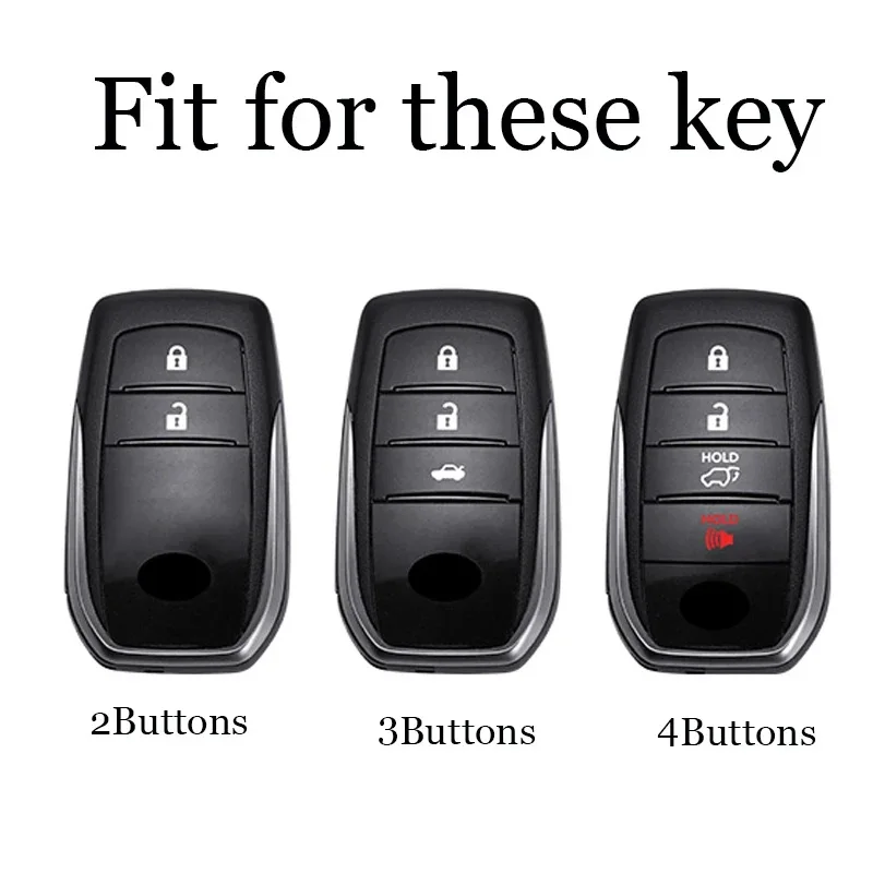 Premium TPU Car Key Case Cover for Select Toyota Models - 2/3/4 Button Protection