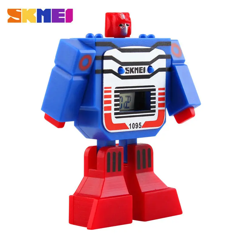 SKMEI Cartoon Kids LED Digital Sports Watch with Robot Transformation Feature