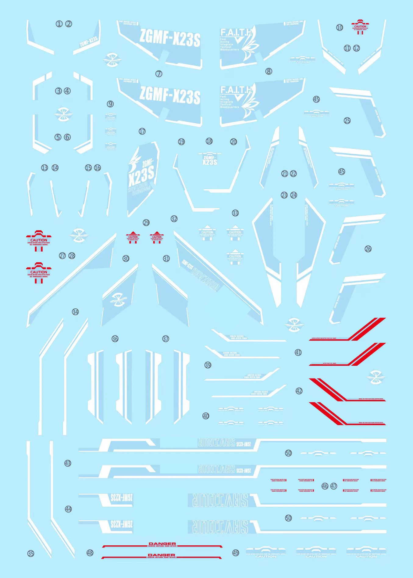 Flaming Snow Water Decals for TV 1/100 ZGMF-X23S Saviour Plastic Model Building Tools Hobby DIY Fluorescent Sticker