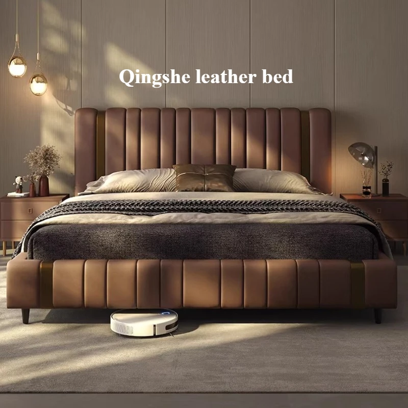 Lit double unique pour chambre à coucher, tête de lit rembourrée moderne et vintage, cadres en bois, Cama De Lujo Para Dormitorio, accessoires pour la maison 1 Lit double unique pour chambre à coucher, tête de lit rembourrée moderne et vintage, cadres en bois, Cama De Lujo Para Dormitorio, accessoires pour la maison 1