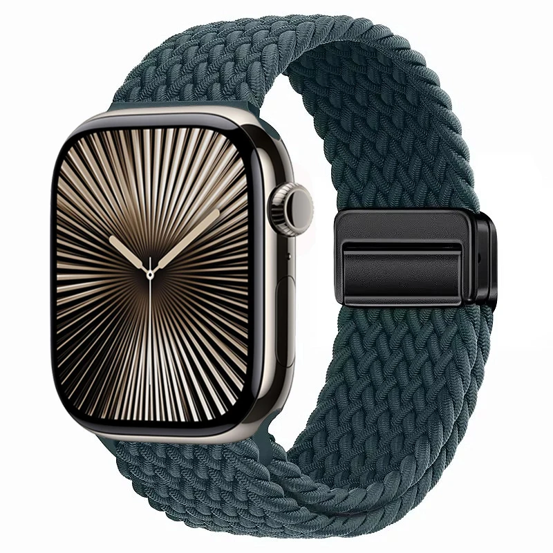 Nylon Braided Magnetic Loop Strap with Metal Accents