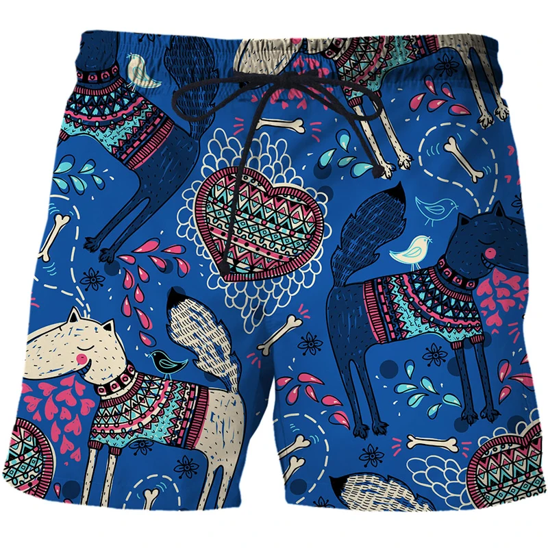 

2023 New Men Summer Couples Cute animal mens clothing board shorts 3D Print Plunge Swim Casual Holiday Swimming Beach Shorts