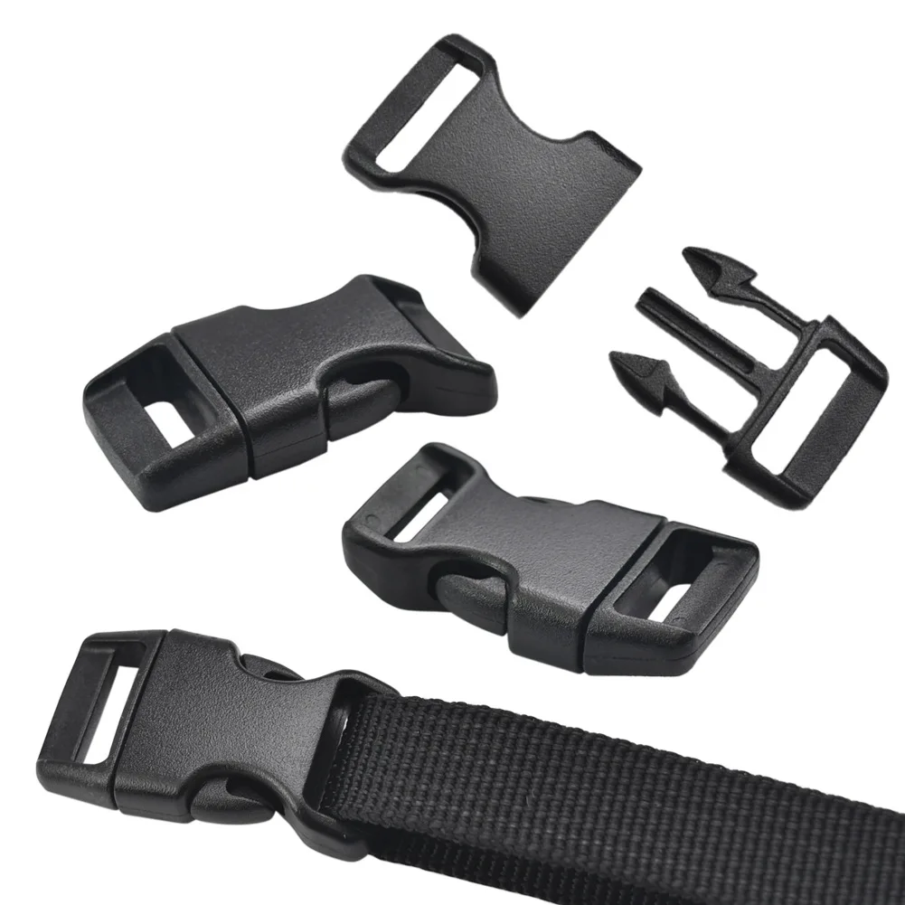 Side Release Buckles 10Pcs 10/15/20/25mm Hard Clasp Curved Paracord Bracelet Backpack Bag Pets Strap Webbing