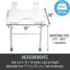 Foldable Shower Chair Bench Wall Mount Space Saving Seat 16x16 Inches White Adjustable Legs FSA HSA Eligible Aluminum 250lb 5