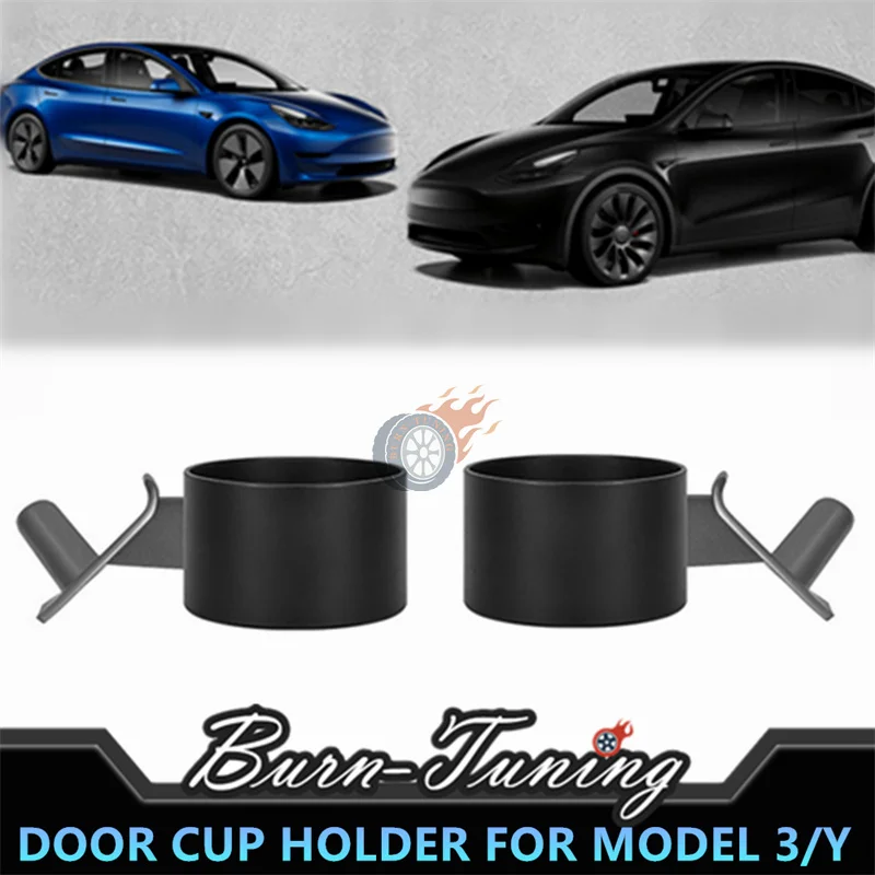 Car Door Cup Holder For Model Y Tesla Model 3 Automobile Water Ashtray
