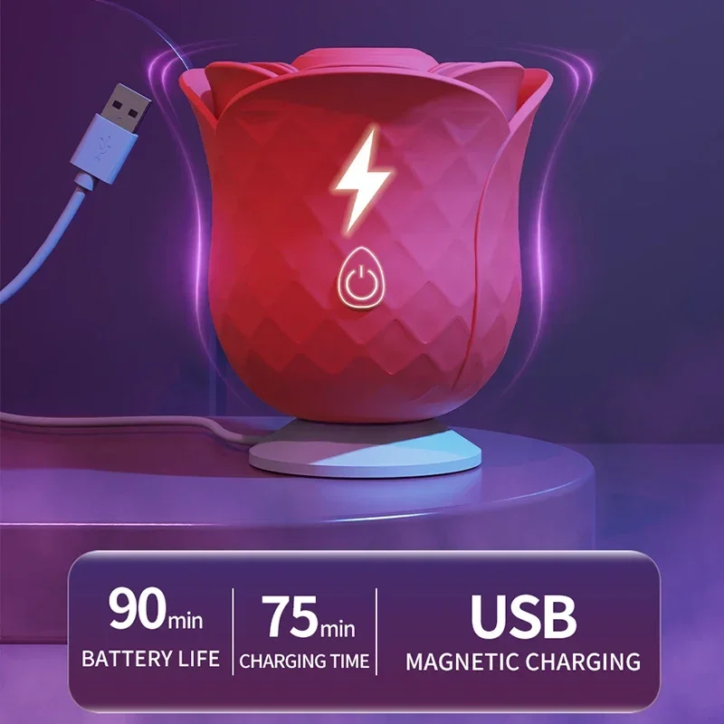 NEW Rose Toy Vibrator for Women Vacuum Stimulator Powerful Sucking Masturbator Nipple Clit Sucker Female Sex Toys Adults 5