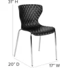 Contemporary Design Black Plastic Stack Chair Ergonomic Contoured Ripple Diamond Pattern Back Stacking Chair Modern Space 4
