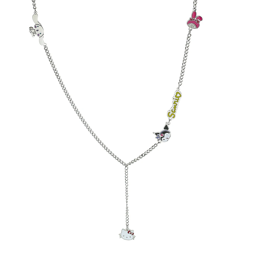 Kawaii Sanrio Hello Kitty Necklace Cute Kuromi My Melody Cinnamoroll Stainless Steel Neck Choker Cartoon Anime Necklace for Girl