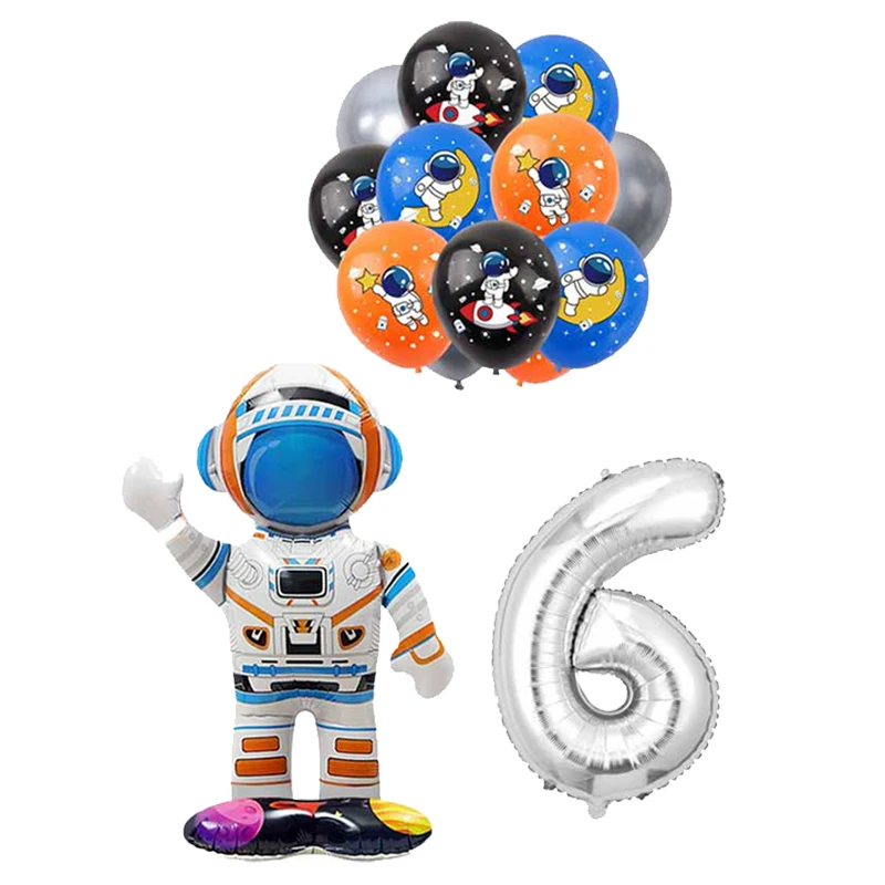 Astronaut Geburtstag Dekoration Geschirr Set Tischdecke Aufkleber Luftballons Banner Hintergrund Party Gefälligkeiten für Kinder Geburtstag Lieferungen – Detail 32