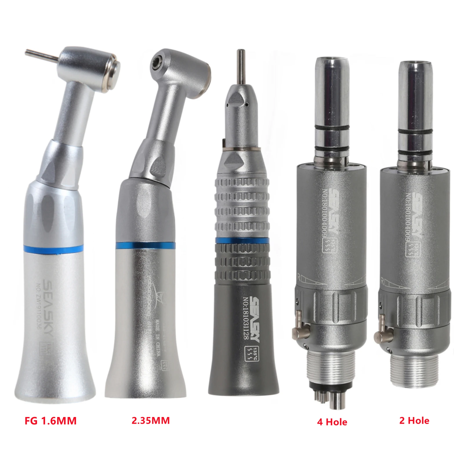 Pieza de mano Dental de baja velocidad, nariz recta/micromotor de 2/4 orificios/contraángulo compatible con FG 1,60mm/CA 2,35mm