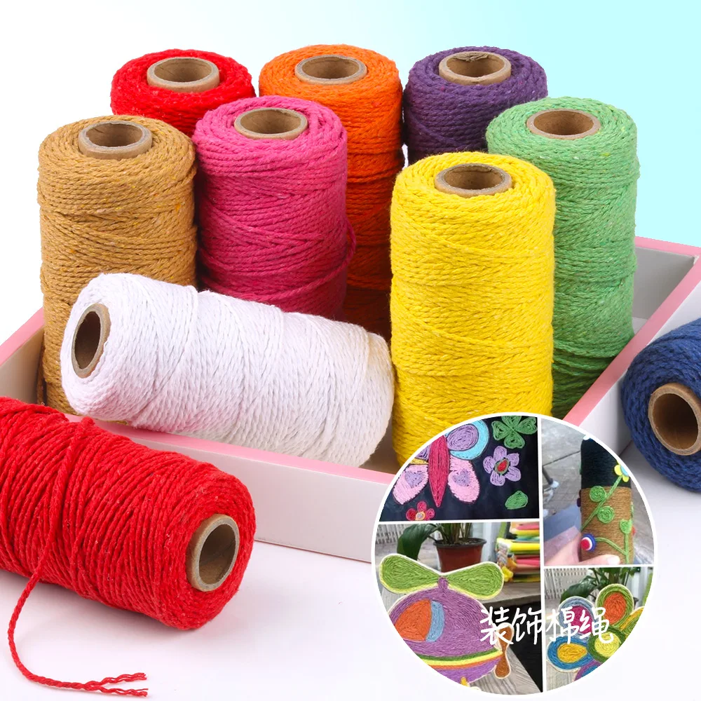 2mm*100 Meters Cotton Rope for Party Wedding Decoration DIY cord cotton rope