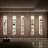 Bar Furniture Nordic Iron Storage Wine Rack Wall-mounted Wine Cabinets with Light Home Display Rack Multi-layer Bookshelf N 4