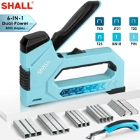 SHALL 6-in-1 Nail Gun Heavy Duty Upholstery Stapler Nail Gun with 4000 Counts Staples Manual Brad Nailer Staple gun for home DIY 1