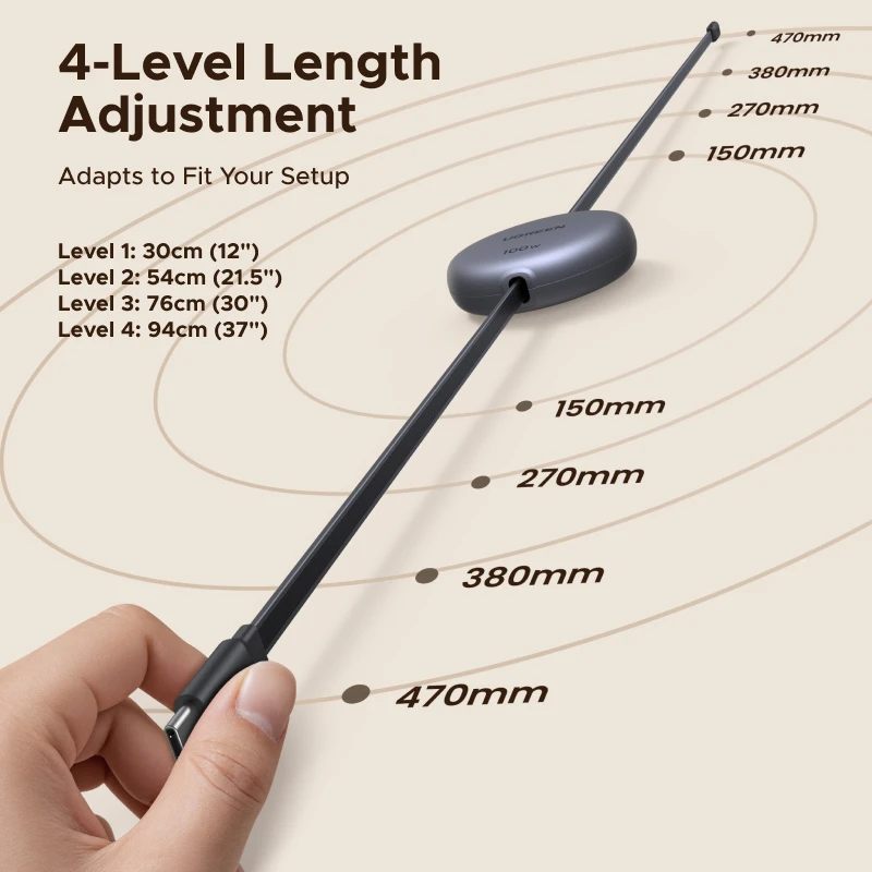 UGREEN Retractable PD100W USB C Cable For MacBook iPad Fast Charger Cable For iPhone 17 16 15 Pro Max Type C