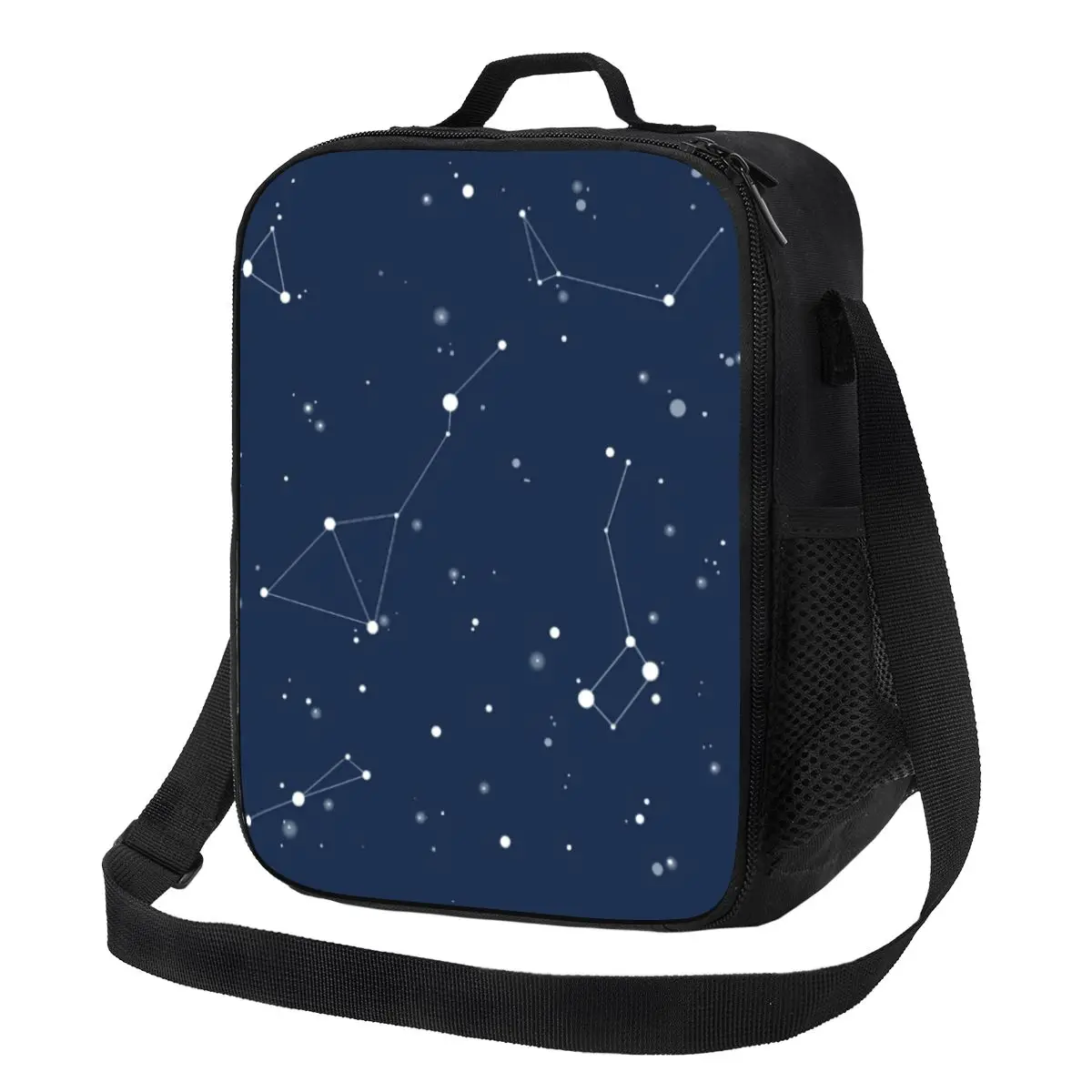 

Navy Night Sky Insulated Lunch Bag for Women Space Galaxy Thermal Cooler Bento Box Office Work School