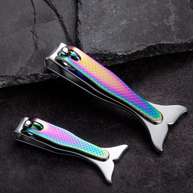 Mermaid Nail Clipper Stainless Steel Fingernails and Toenails Cutter Christmas Birthday for Girls Women Kids Manicure Tool