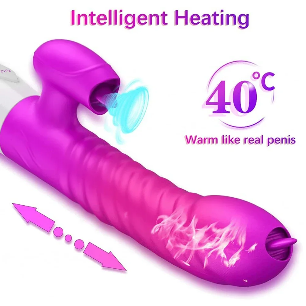 Kaninchen Stoßvibrator für Frauen Heizung G-Punkt Vagina Vibrator Klitoris Stimulator Weiblicher Masturbator Erwachsenes Sexspielzeug für Frauen