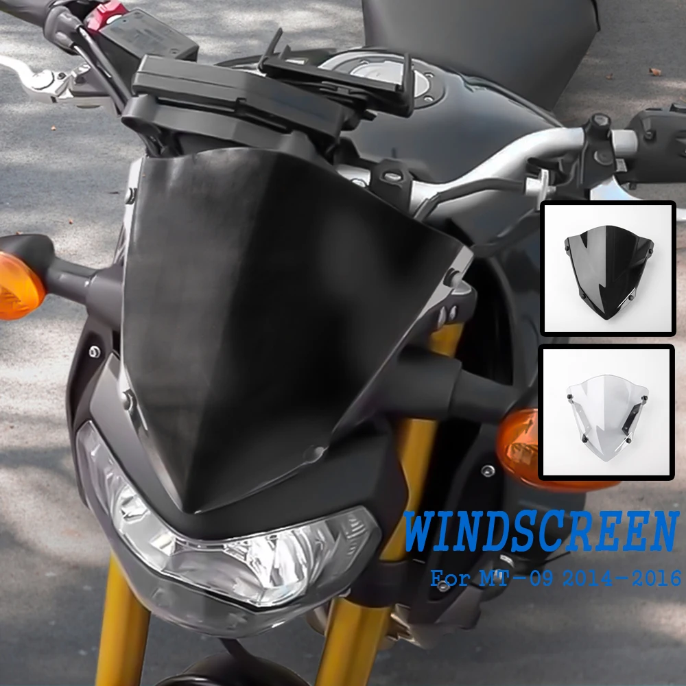 Accessori Moto Deflettori Parabrezza Parabrezza Pare-Brise Fumo Per Yamaha Fz-09 2014 2015 2016 Mt09 Fz09