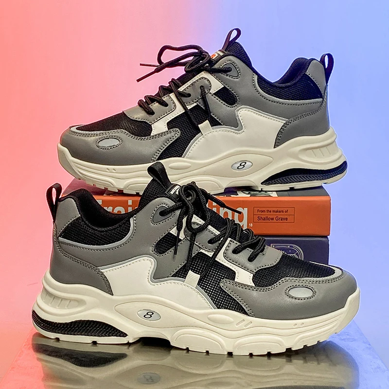 Men's Breathable Sports Shoes - Lightweight Anti-Slip Sports Shoes, Fashionable Casual Walking Shoes, Breathable Low-Top Lace Design, Suitable for Running, Walking and Training Shoes