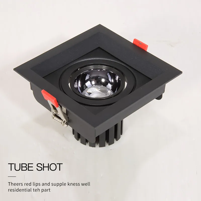 매우 밝은 사각형 밝기 조절 COB LED 매입형 다운라이트, 천장 스포트 램프, 홈 데코, 9W, 12W, 18W, 24W, 3000K, 4000K, 6000K, AC110, 220V