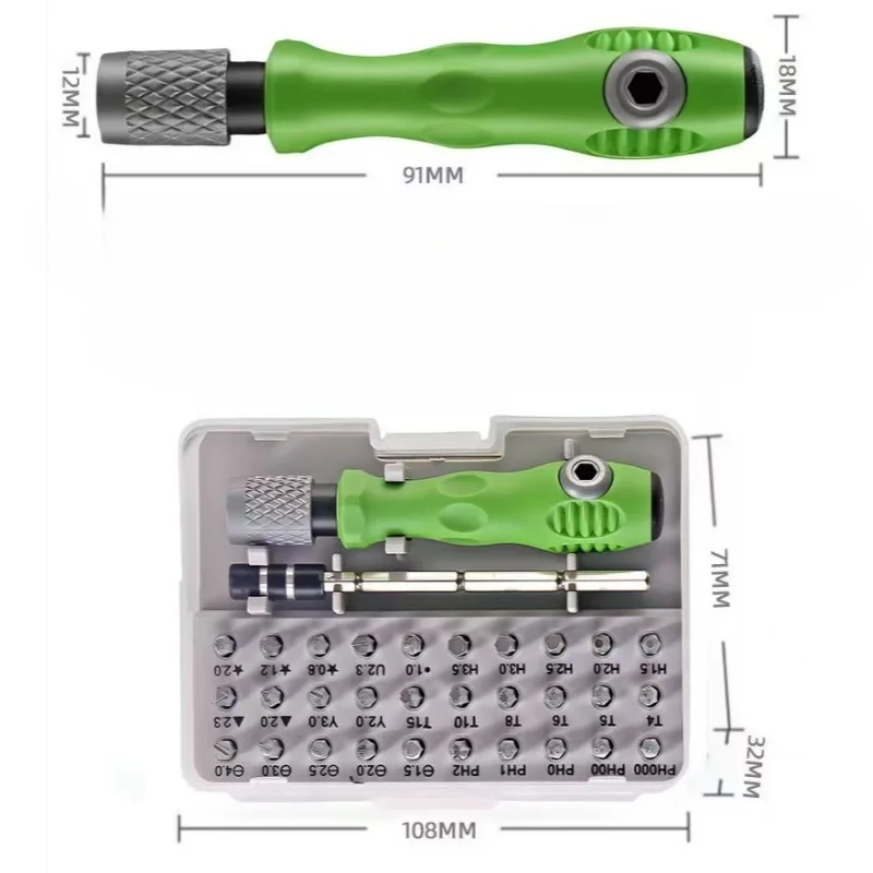 Kit 32-en-1 Tournevis Précision Drone DJI - Vert/Vert Armée